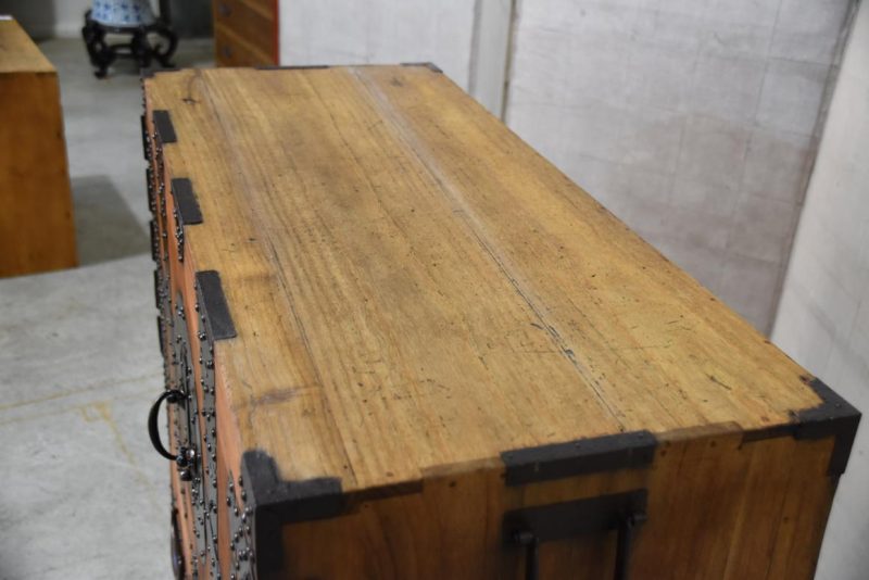 Meiji Period Ryobiraki Kasane Dansu Clothing Chest Width:950mm - Image 6