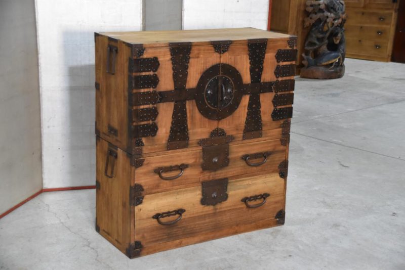 Meiji Period Ryobiraki Kasane Dansu Clothing Chest Width:950mm - Image 4
