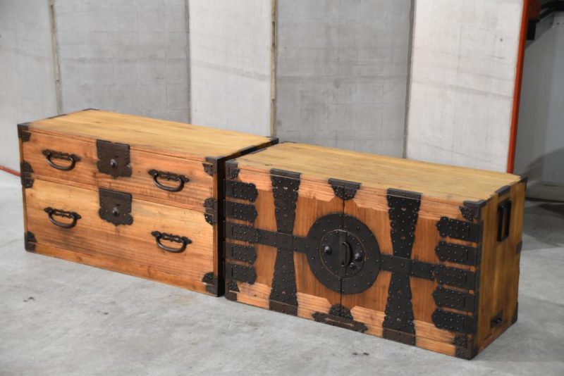 Meiji Period Ryobiraki Kasane Dansu Clothing Chest Width:950mm - Image 3