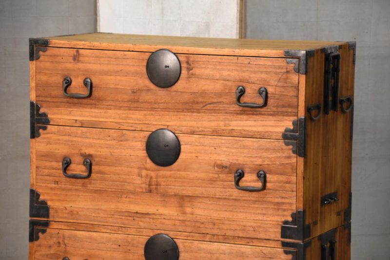 Japanese Antique 2 Section Clothing Chest Width:900mm - Image 2