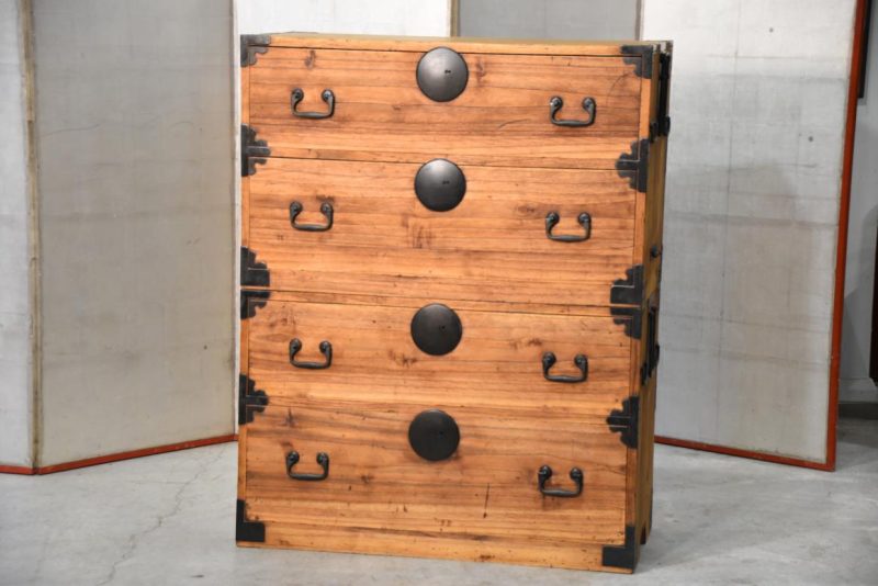 Japanese Antique 2 Section Clothing Chest Width:900mm - Image 12