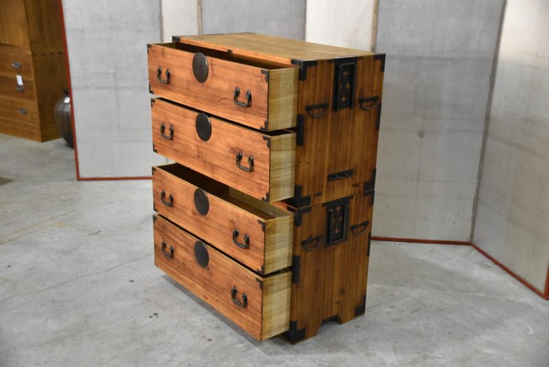 Japanese Antique 2 Section Clothing Chest Width:900mm - Image 8