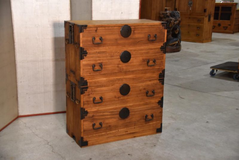Japanese Antique 2 Section Clothing Chest Width:900mm - Image 5