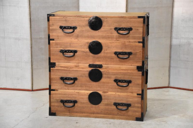 Antique 4 Drawer Clothing Chest (2 Sections)Width:960mm - Image 2