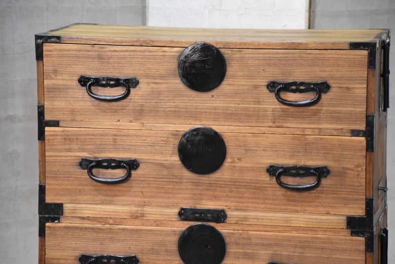 Antique 4 Drawer Clothing Chest (2 Sections)Width:960mm - Image 13