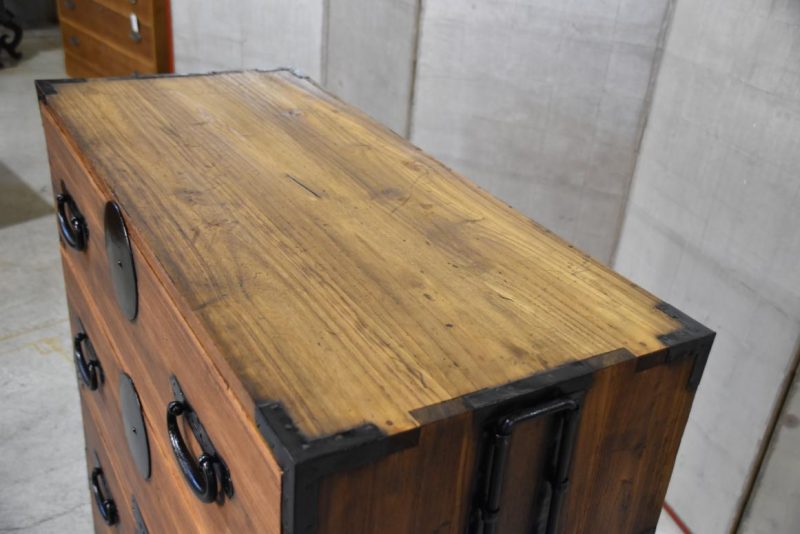 Antique 4 Drawer Clothing Chest (2 Sections)Width:960mm - Image 9
