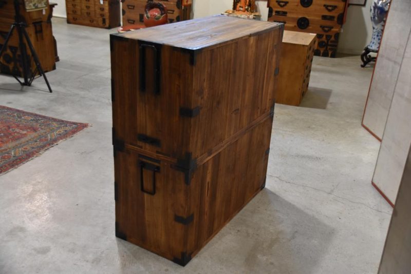 Antique 4 Drawer Clothing Chest (2 Sections)Width:960mm - Image 6