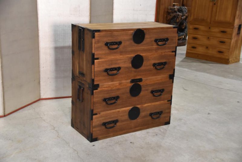 Antique 4 Drawer Clothing Chest (2 Sections)Width:960mm - Image 5
