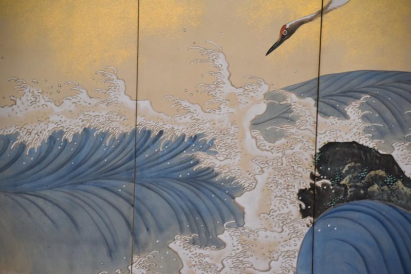 Japanese Cranes and Waves Byobu Screen Width:3760mm. - Image 6