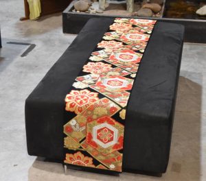 Japanese Red, Black and Gold Obi Sash Width:4000mm