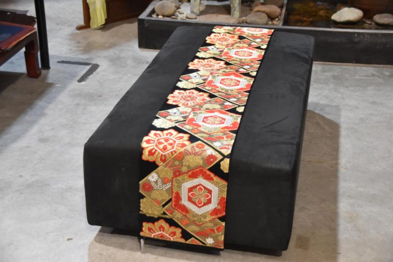 Japanese Red, Black and Gold Obi Sash Width:4000mm