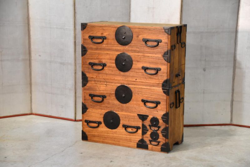 6 Drawer Antique Japanese Clothing Chest on Chest Width:900mm