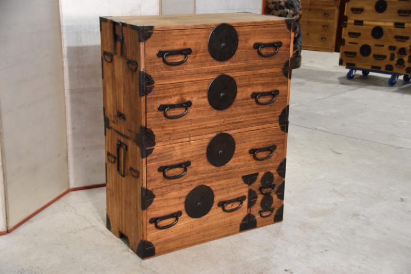 6 Drawer Antique Japanese Clothing Chest on Chest Width:900mm - Image 6
