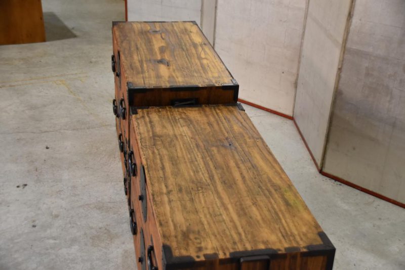 6 Drawer Antique Japanese Clothing Chest on Chest Width:900mm - Image 3