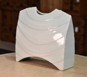 Celadon Vase by Miyanaga Rikiichi B:1935 Width:280mm