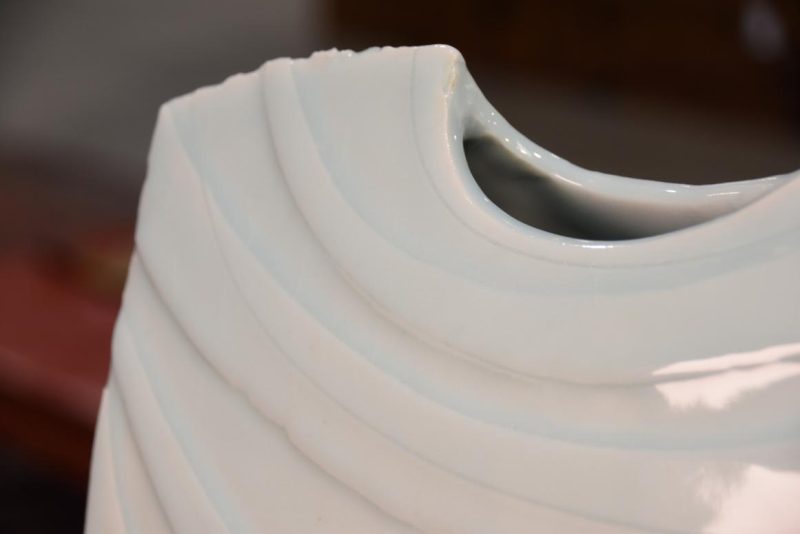 Celadon Vase by Miyanaga Rikiichi B:1935 Width:280mm - Image 9