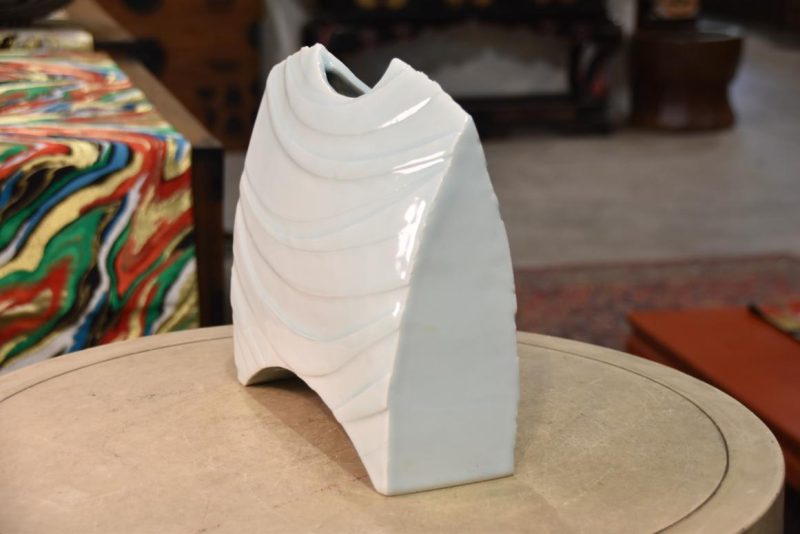Celadon Vase by Miyanaga Rikiichi B:1935 Width:280mm - Image 7