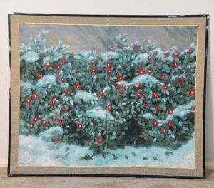 Japanese Tsubaki (Chrysanthemum) and Snow Screen Width:1760mm