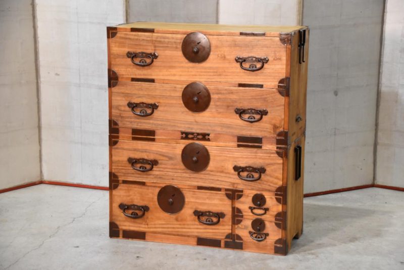 Antique Japanese Clothing Chest (2 Sections)Width:920mm