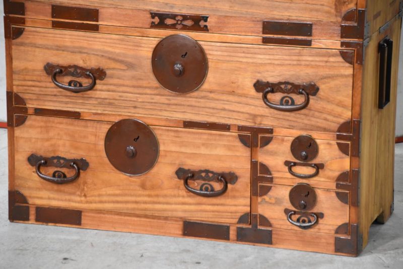 Antique Japanese Clothing Chest (2 Sections)Width:920mm - Image 11