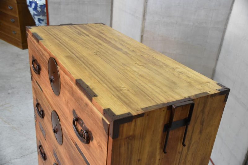 Antique Japanese Clothing Chest (2 Sections)Width:920mm - Image 8