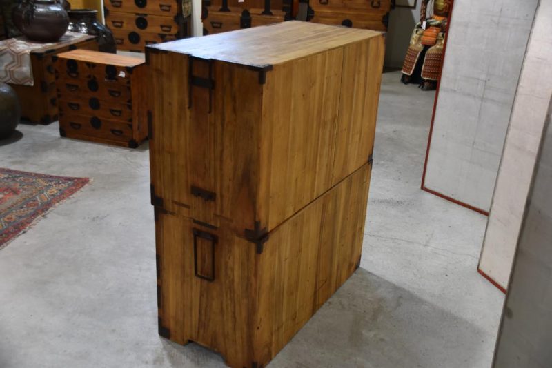 Antique Japanese Clothing Chest (2 Sections)Width:920mm - Image 5