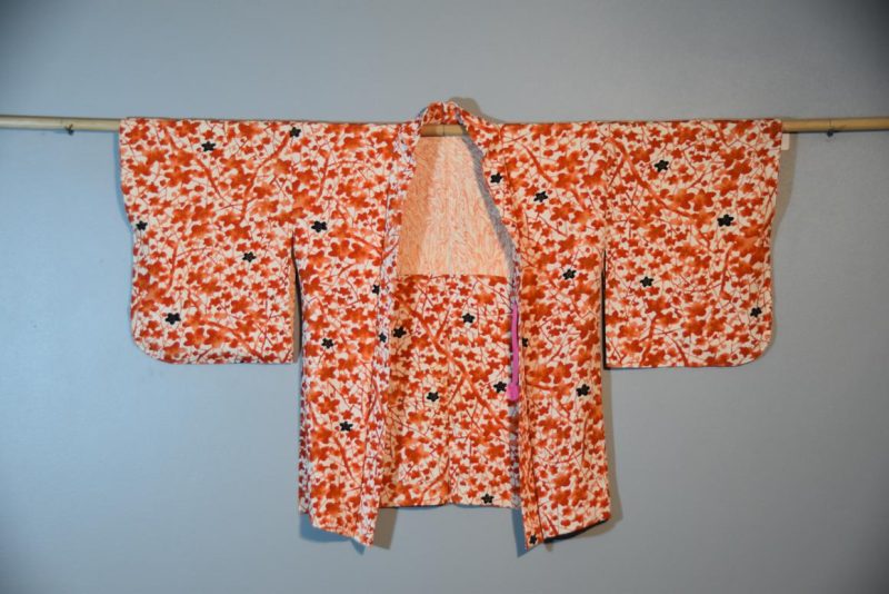 Vintage Cherry Blossom Haori Silk Jacket