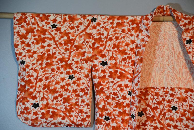 Vintage Cherry Blossom Haori Silk Jacket - Image 8