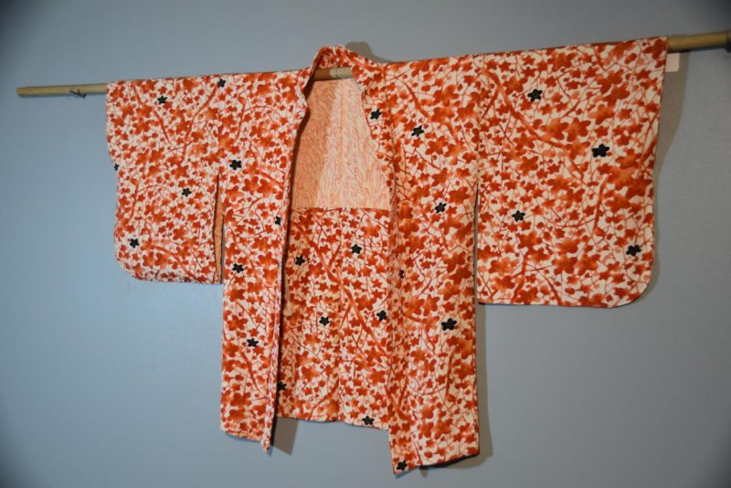 Vintage Cherry Blossom Haori Silk Jacket - Image 7