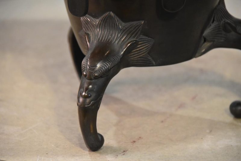 Japanese Cast Bronze Usubata Vase Width:364mm - Image 8