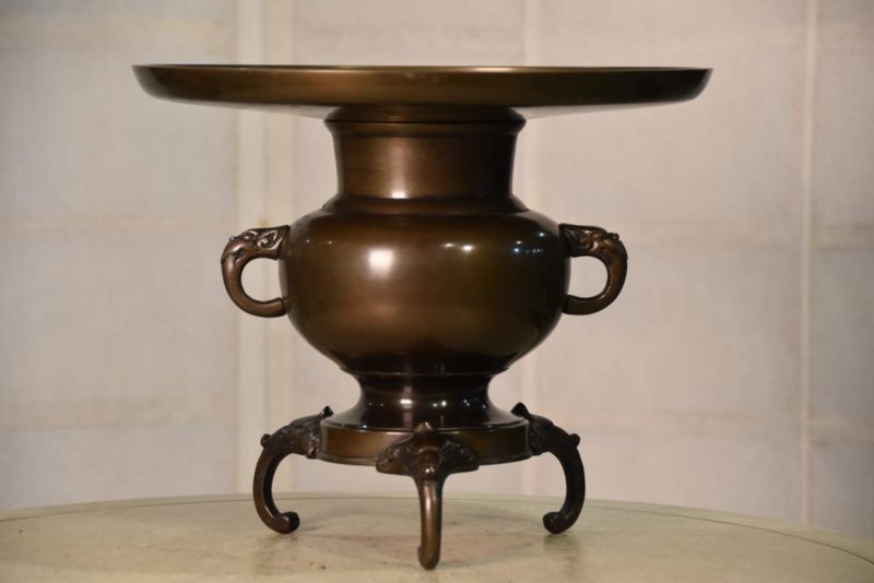 Japanese Bronze Usubata Vase Width:300mm
