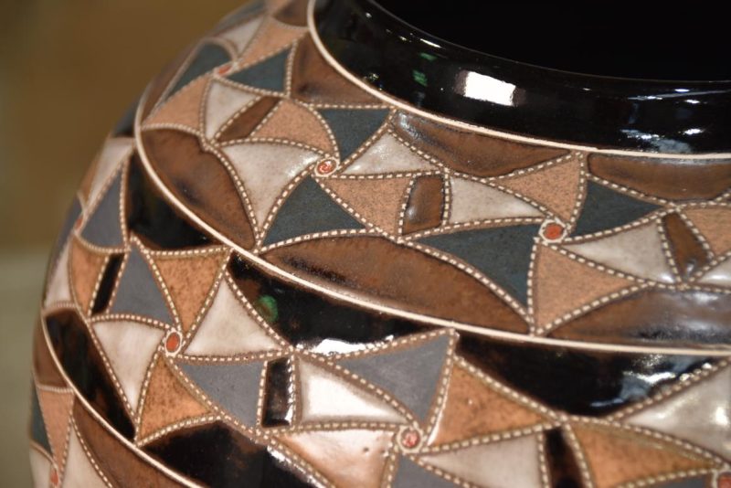 Contemporary Japanese Vase by Mokoyama Fumiya (B1960) Width:240mm - Image 11