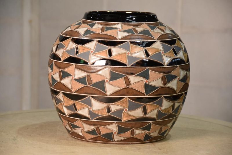 Contemporary Japanese Vase by Mokoyama Fumiya (B1960) Width:240mm - Image 9