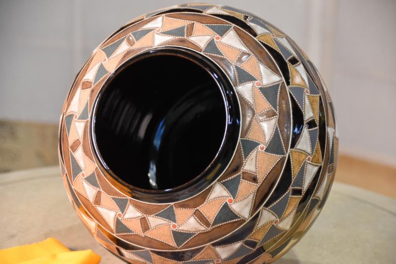 Contemporary Japanese Vase by Mokoyama Fumiya (B1960) Width:240mm - Image 6
