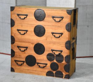 Meiji Period Japanese Clothing Chest 2 Sections Width:960mm