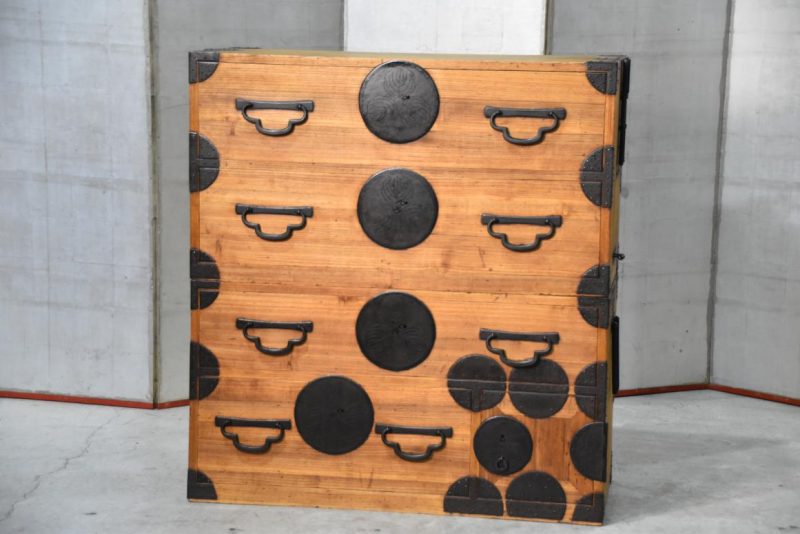 Meiji Period Japanese Clothing Chest 2 Sections Width:960mm - Image 2