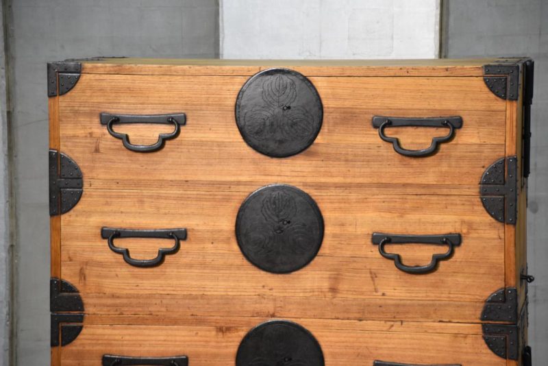Meiji Period Japanese Clothing Chest 2 Sections Width:960mm - Image 13