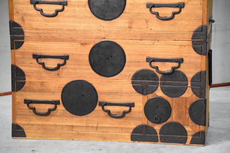 Meiji Period Japanese Clothing Chest 2 Sections Width:960mm - Image 12