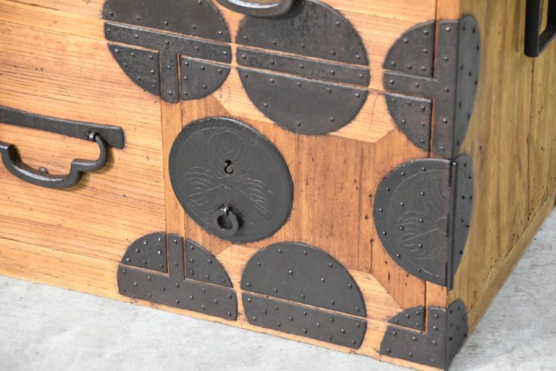 Meiji Period Japanese Clothing Chest 2 Sections Width:960mm - Image 9