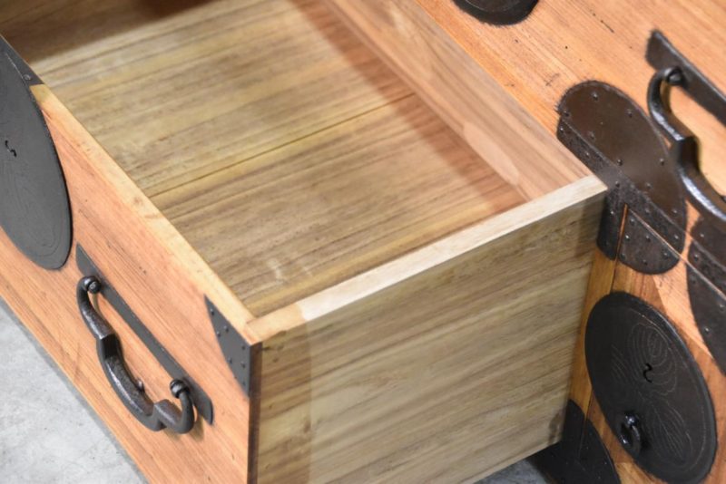 Meiji Period Japanese Clothing Chest 2 Sections Width:960mm - Image 6