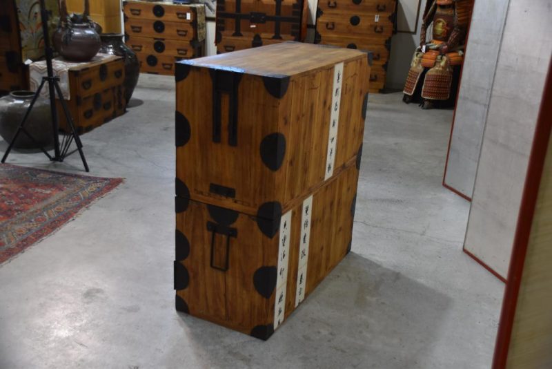Meiji Period Japanese Clothing Chest 2 Sections Width:960mm - Image 5