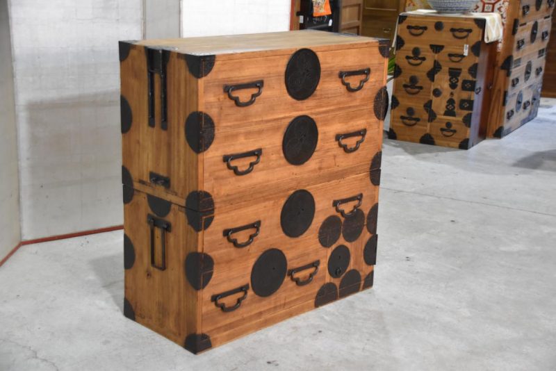 Meiji Period Japanese Clothing Chest 2 Sections Width:960mm - Image 4
