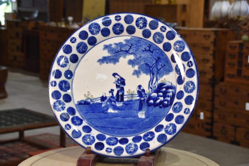 Blue and White Porcelain Plate Width:480mm