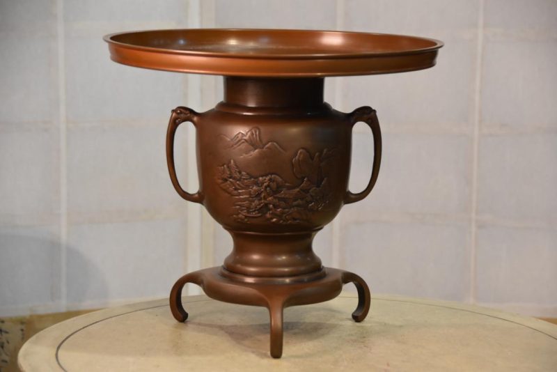 Japanese Ikenobu Bronze Vase Width:355mm