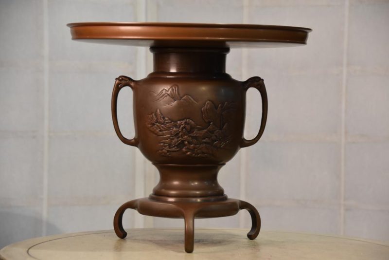 Japanese Ikenobu Bronze Vase Width:355mm - Image 2