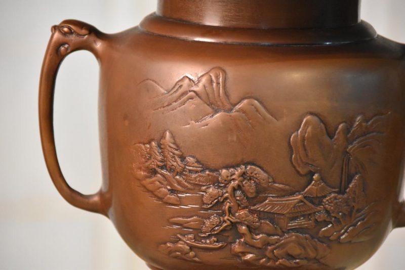 Japanese Ikenobu Bronze Vase Width:355mm - Image 6
