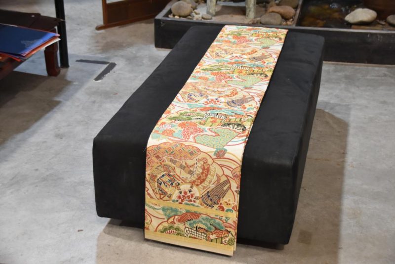 Japanese Vintage Maru Obi Table Runner Width:4000mm