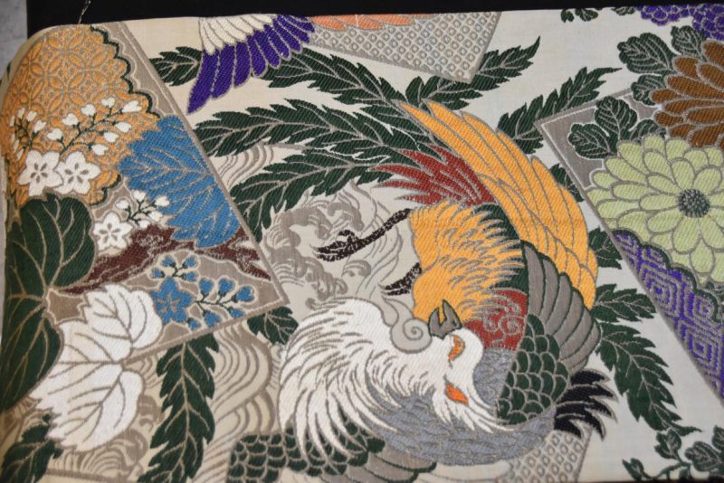 Maru Obi Sash with Phoenix Design Width:4000mm - Image 8