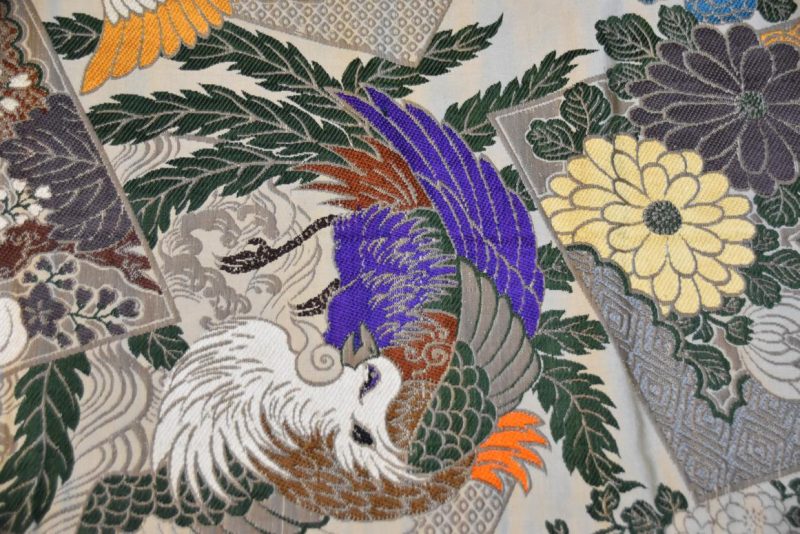 Maru Obi Sash with Phoenix Design Width:4000mm - Image 6