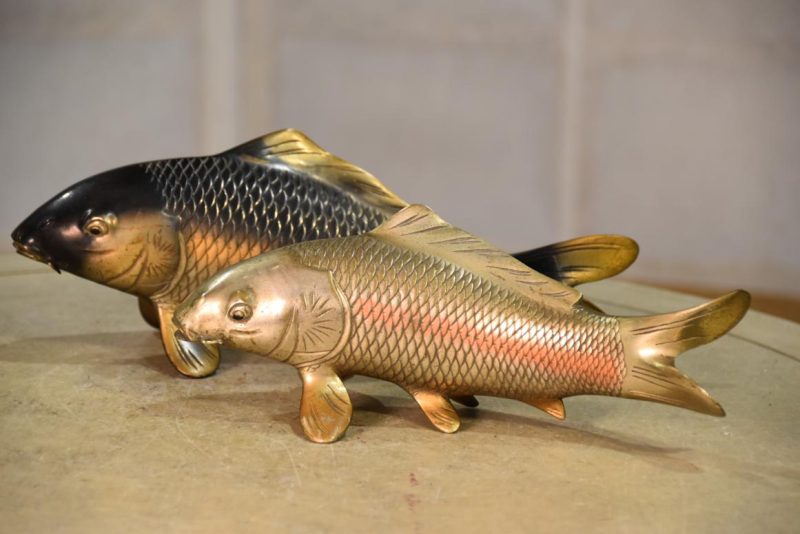 Pair of Japanese Bronze Koi